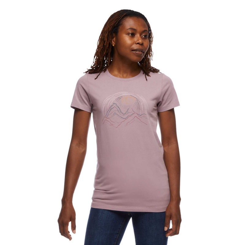 Purple Women's Black Diamond Summit Scribble T Shirts | GE131834