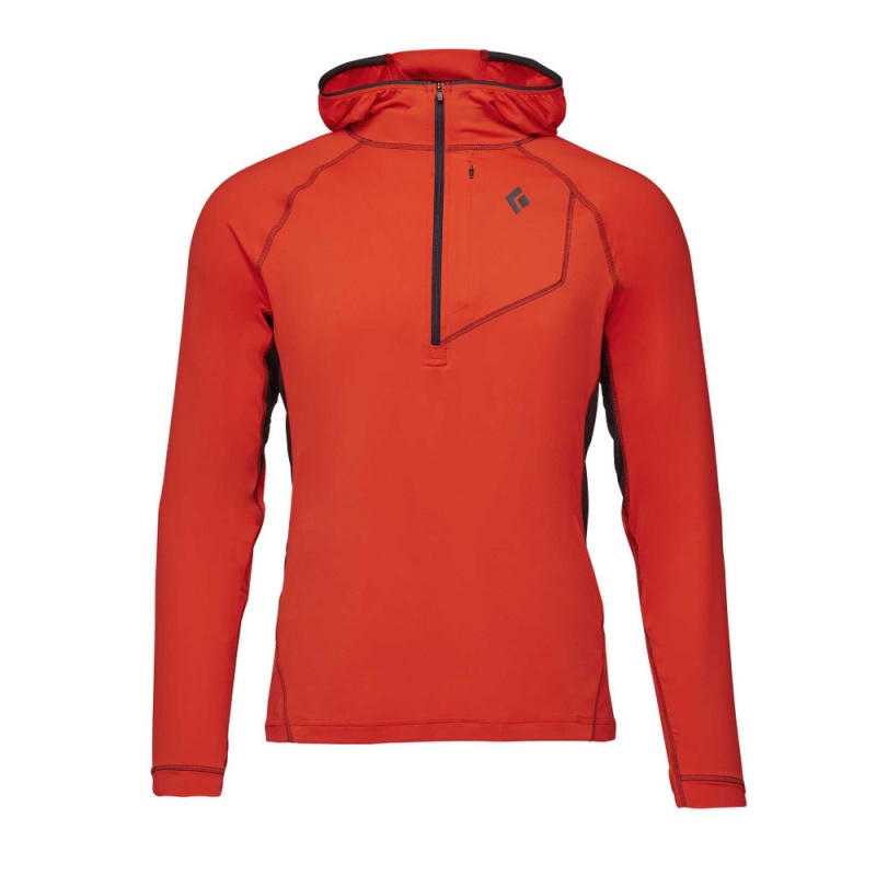 Red Men's Black Diamond Alpenglow Pro Hoodie | HK738884