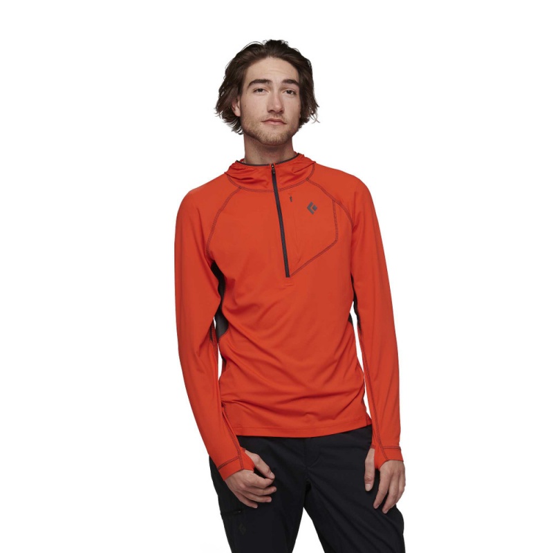 Red Men\'s Black Diamond Alpenglow Pro Hoodie | HK738884