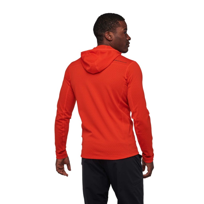 Red Men's Black Diamond Coefficient Hoody Jackets | YY067147