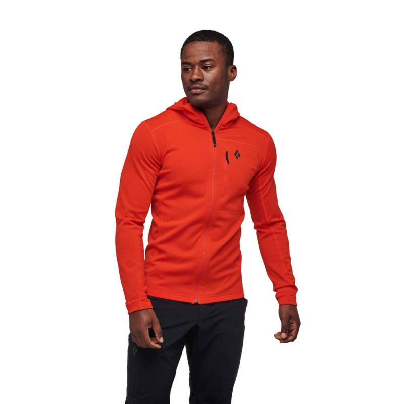 Red Men's Black Diamond Coefficient Hoody Jackets | YY067147