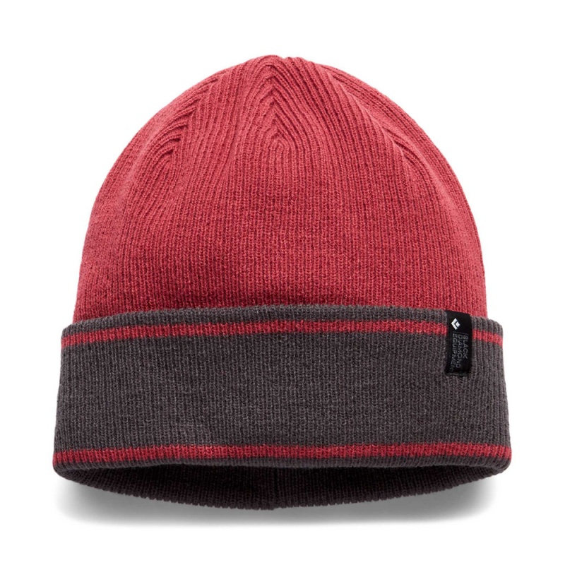 Red Men\'s Black Diamond Cuffed Beanie | DV663196