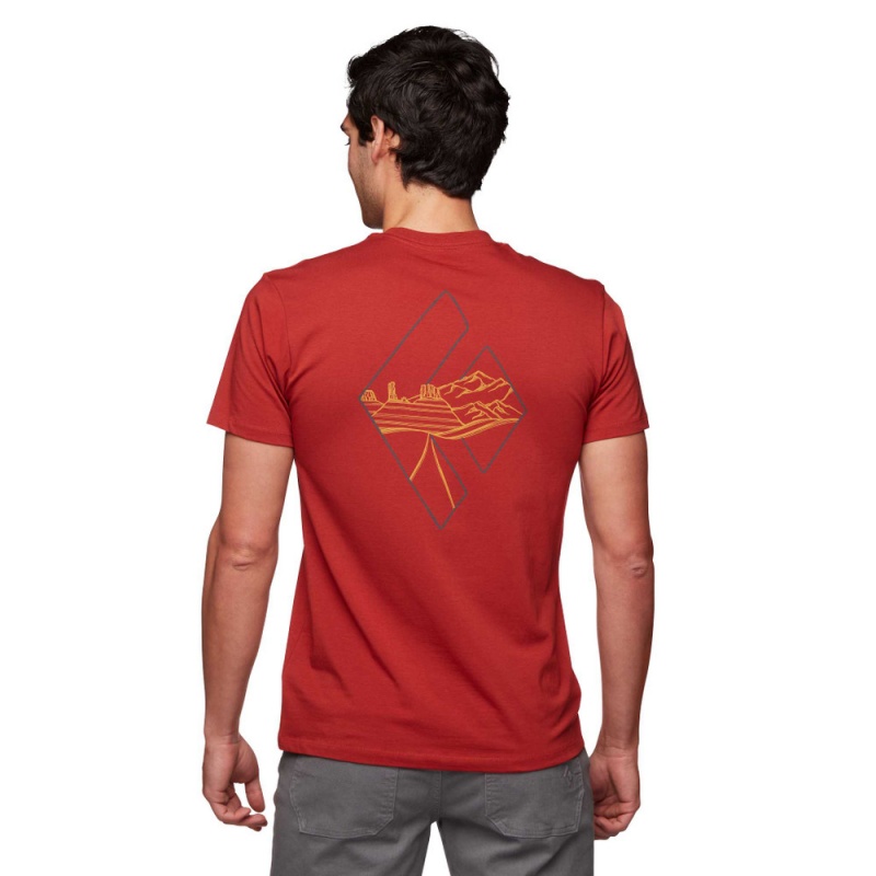 Red Men's Black Diamond Desert To Mountain T Shirts | FN979084