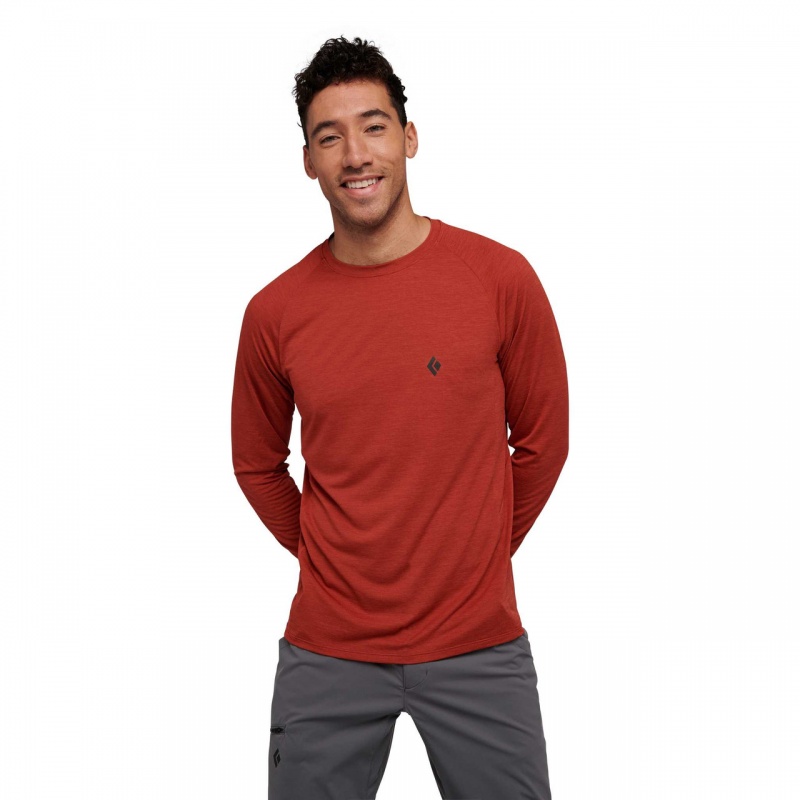 Red Men's Black Diamond Lightwire Tech Tee Long Sleeve | CQ374256