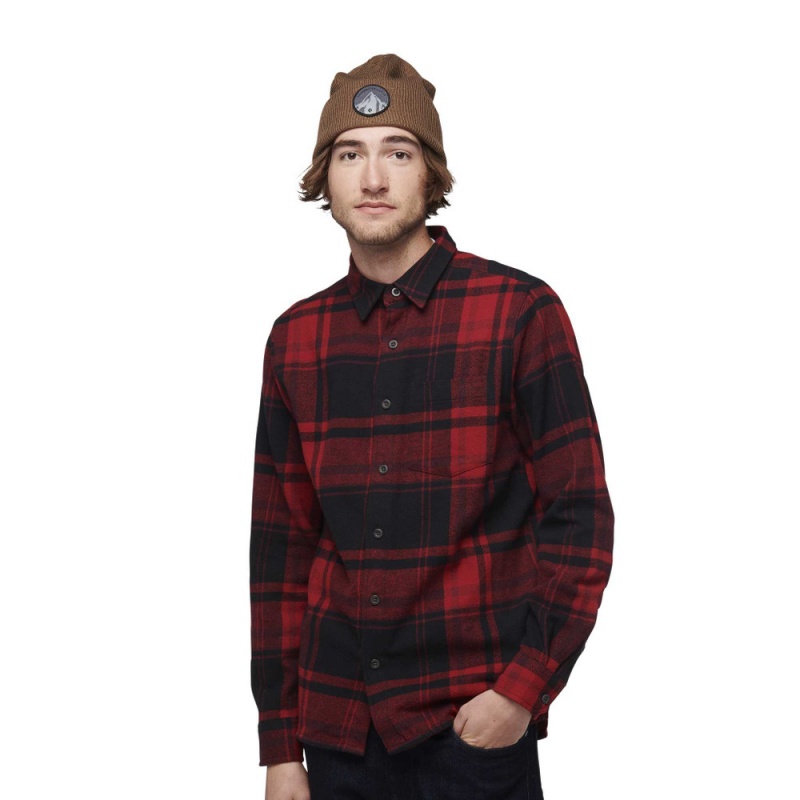 Red Men's Black Diamond Project Flannel Shirts | RB887783