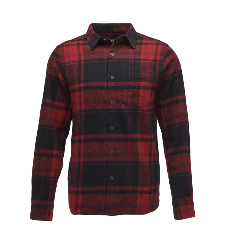 Red Men\'s Black Diamond Project Flannel Shirts | RB887783