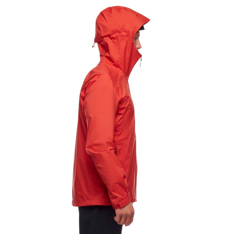 Red Men's Black Diamond Stormline Stretch Rain Shell Jackets | VQ230379