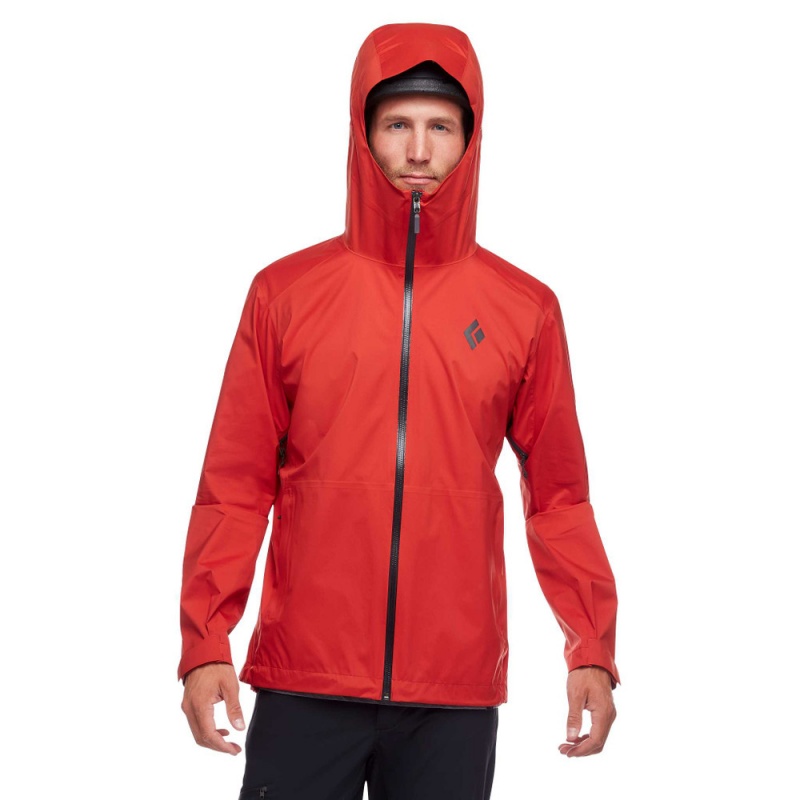 Red Men's Black Diamond Stormline Stretch Rain Shell Jackets | VQ230379