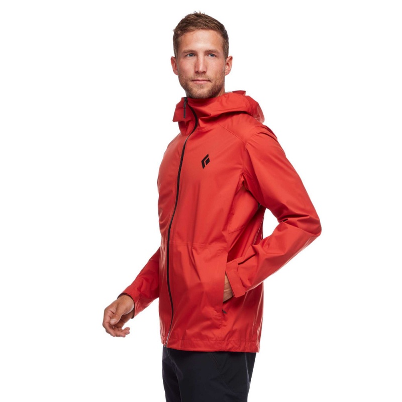 Red Men's Black Diamond Stormline Stretch Rain Shell Jackets | VQ230379