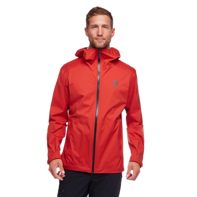 Red Men's Black Diamond Stormline Stretch Rain Shell Jackets | VQ230379