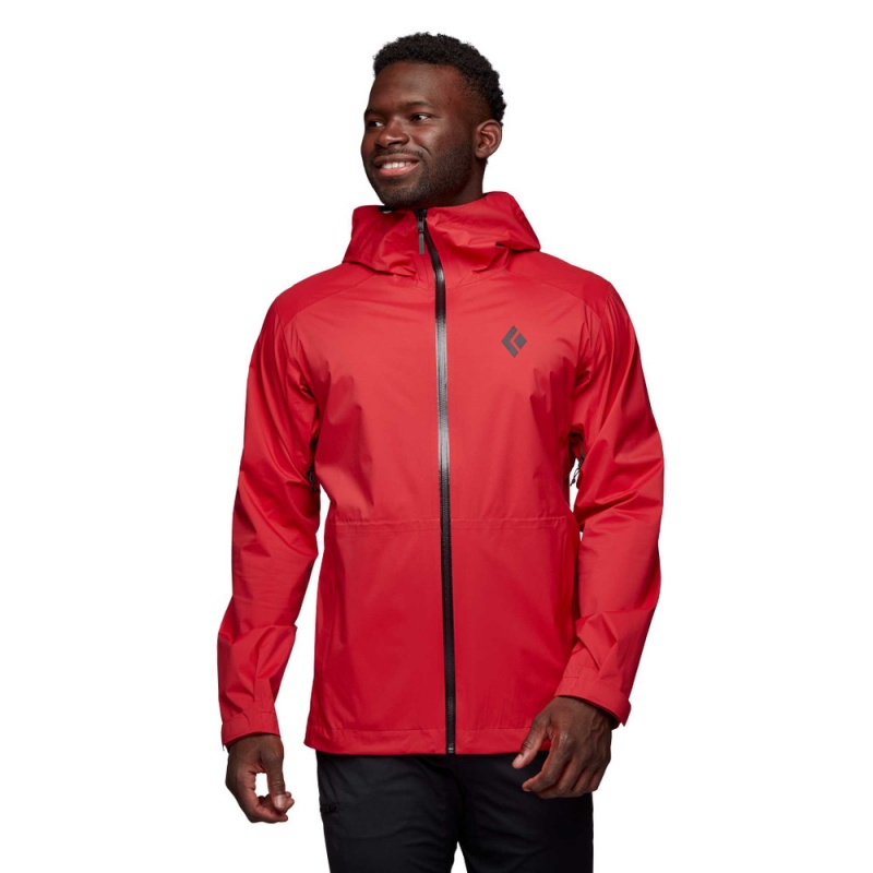 Red Men's Black Diamond Stormline Stretch Rain Shell Jackets | EK627646