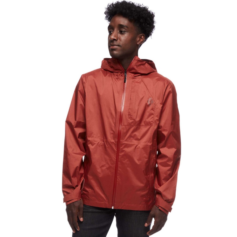 Red Men's Black Diamond Treeline Rain Shell Jackets | EB757881