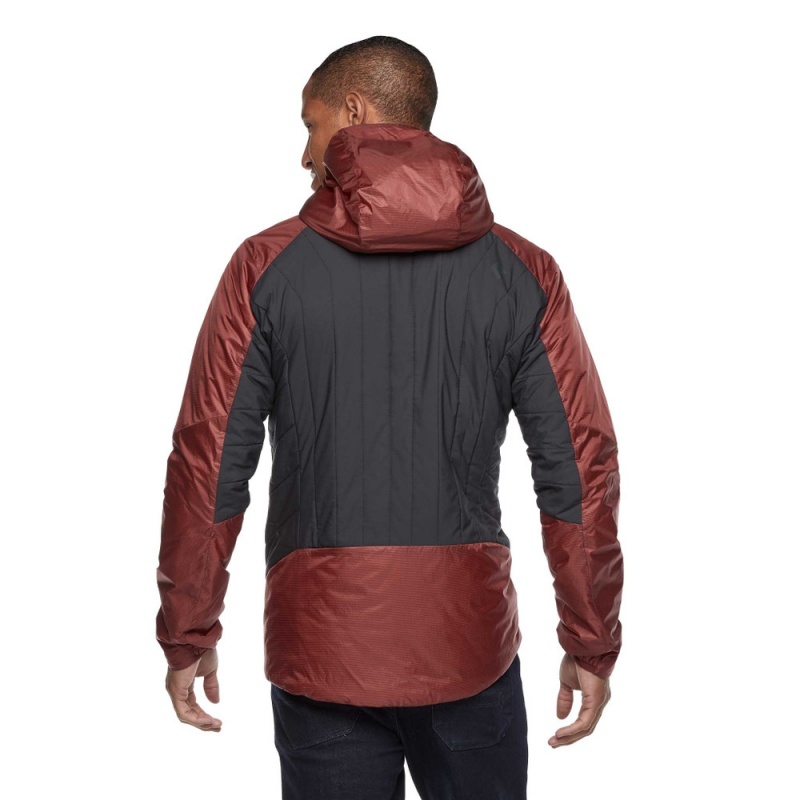 Red Men's Black Diamond Vision Hybrid Hoody Jackets | XH176928