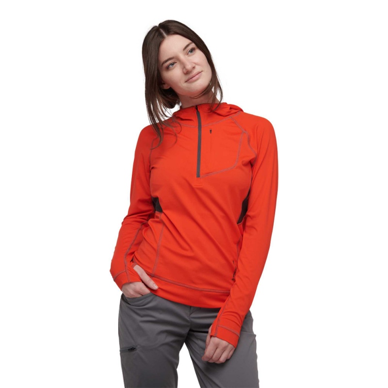 Red Women's Black Diamond Alpenglow Pro Hoodie | SV947174