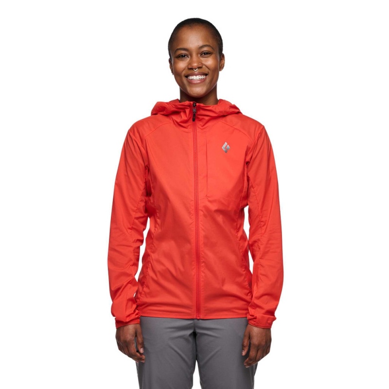 Red Women's Black Diamond Alpine Start Hoody Jackets | OW070202