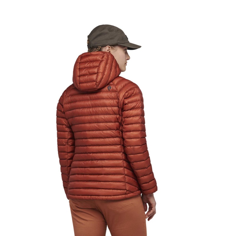 Red Women's Black Diamond Approach Hoody Down Jackets | FV753990