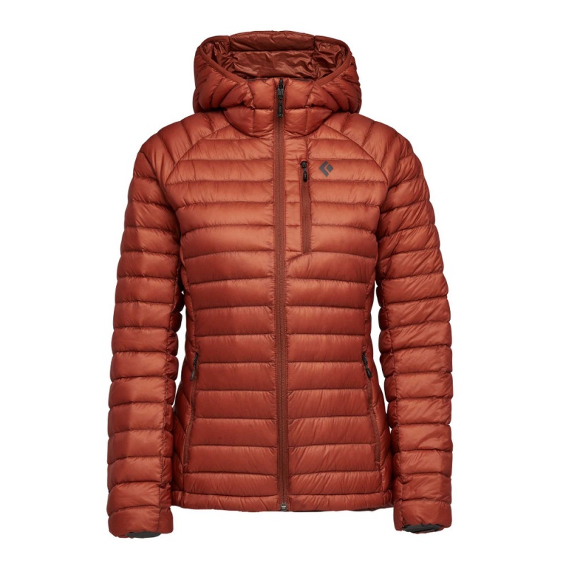 Red Women's Black Diamond Approach Hoody Down Jackets | FV753990