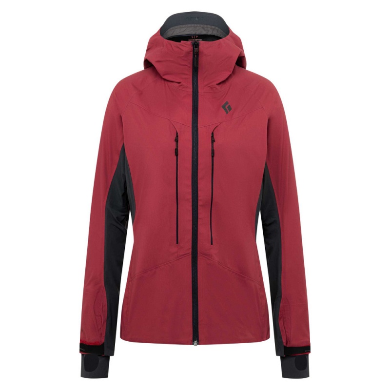 Red Women\'s Black Diamond Dawn Patrol Hybrid Shell Jackets | BQ148311