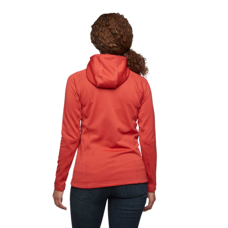 Red Women's Black Diamond Factor Hoody Jackets | WW552656