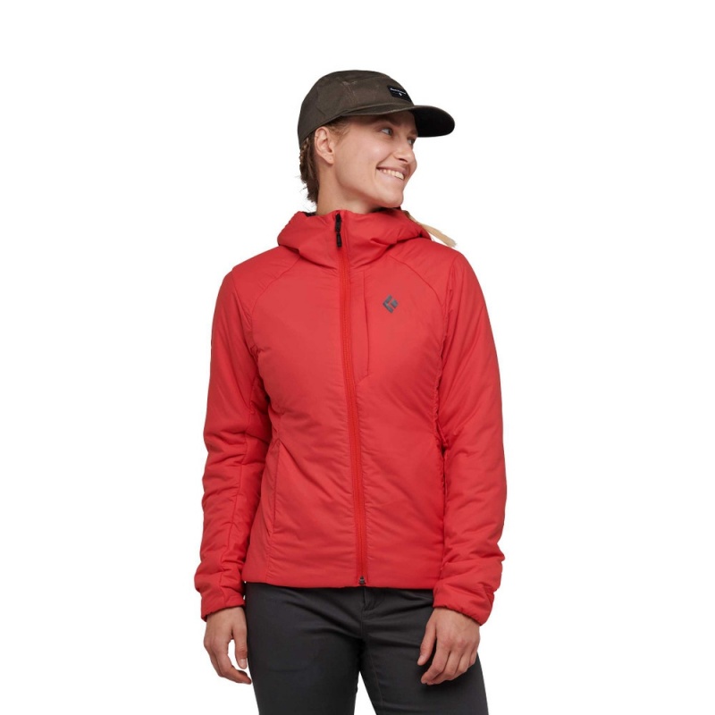 Red Women's Black Diamond First Light Stretch Hoody Jackets | XD339725