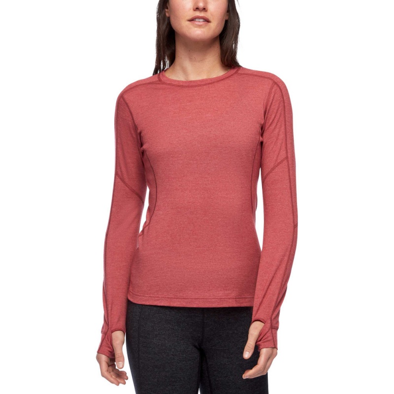 Red Women's Black Diamond Solution 150 Merino Base Crew Base Layer Tops | LI285992