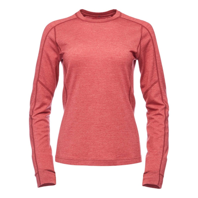 Red Women\'s Black Diamond Solution 150 Merino Base Crew Base Layer Tops | LI285992