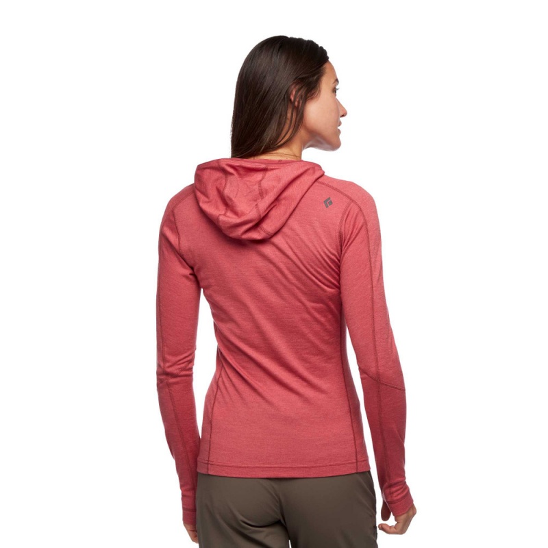 Red Women's Black Diamond Solution 150 Merino Quarter Zip Hoodie | SD022035