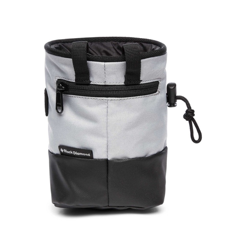 Silver Men's Black Diamond Mojo Zip Chalk Bucket Bags | CK055124