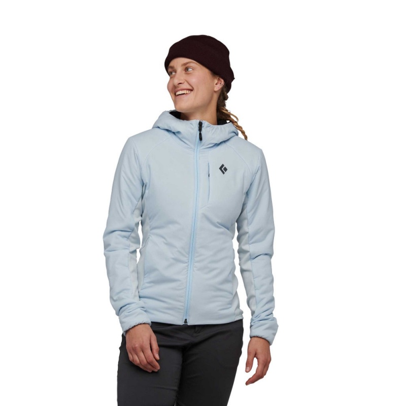 White Women's Black Diamond First Light Hybrid Hoody Jackets | GI102814