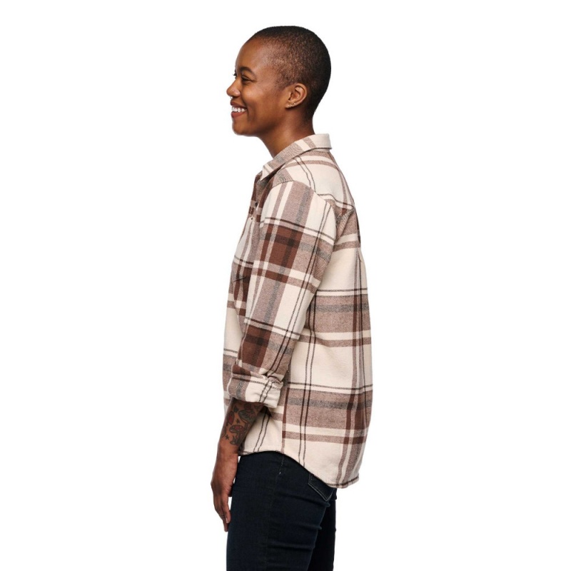 White Women's Black Diamond Project Flannel Shirts | ZV437843