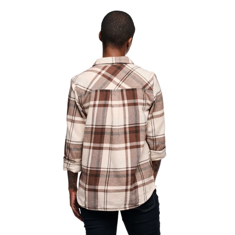 White Women's Black Diamond Project Flannel Shirts | ZV437843