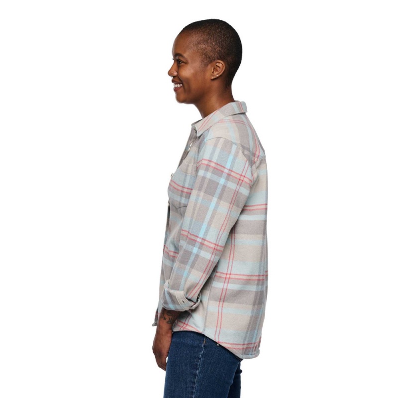 White Women's Black Diamond Project Flannel Shirts | YI169757