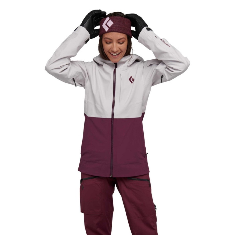 White Women's Black Diamond Recon Stretch Ski Shell Jackets | GW497969