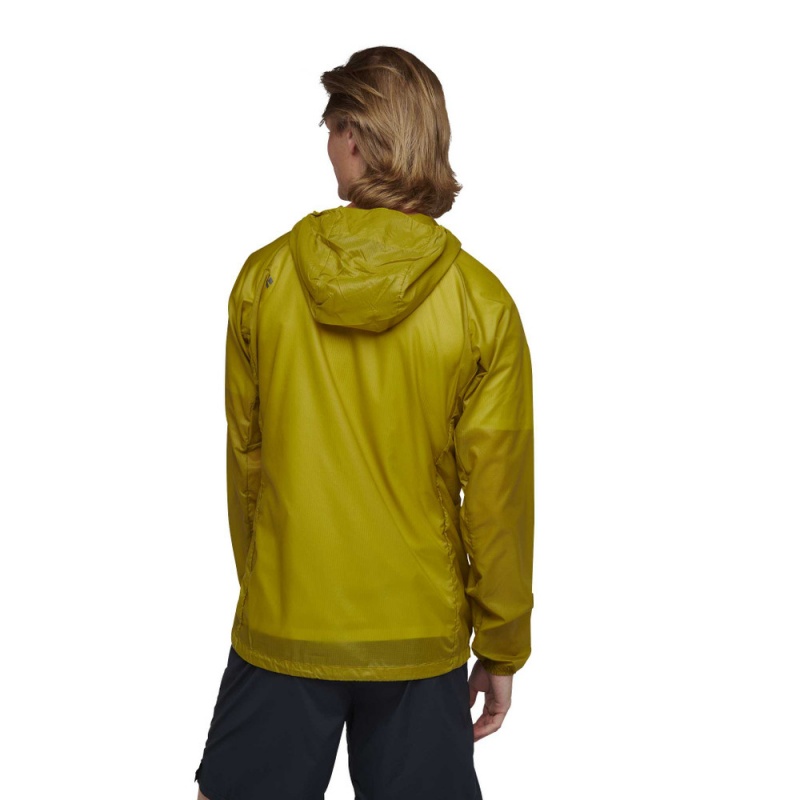 Yellow Men's Black Diamond Distance Wind Shell Jackets | CY929644