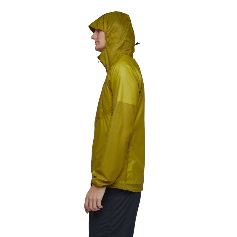 Yellow Men's Black Diamond Distance Wind Shell Jackets | CY929644