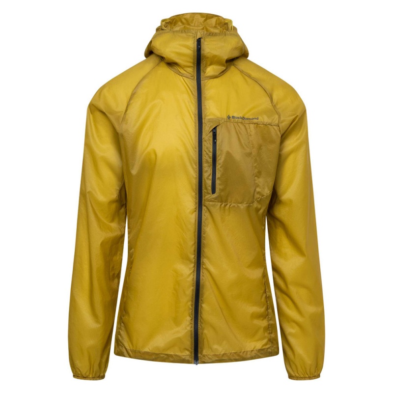 Yellow Men's Black Diamond Distance Wind Shell Jackets | CY929644