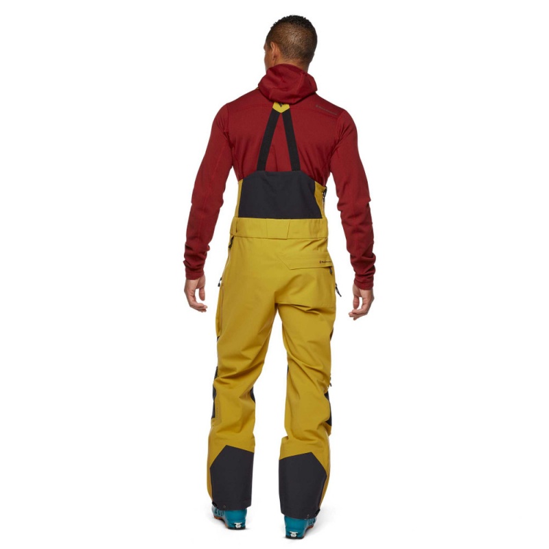 Yellow Men's Black Diamond Recon Stretch Bib Pants | EV053949