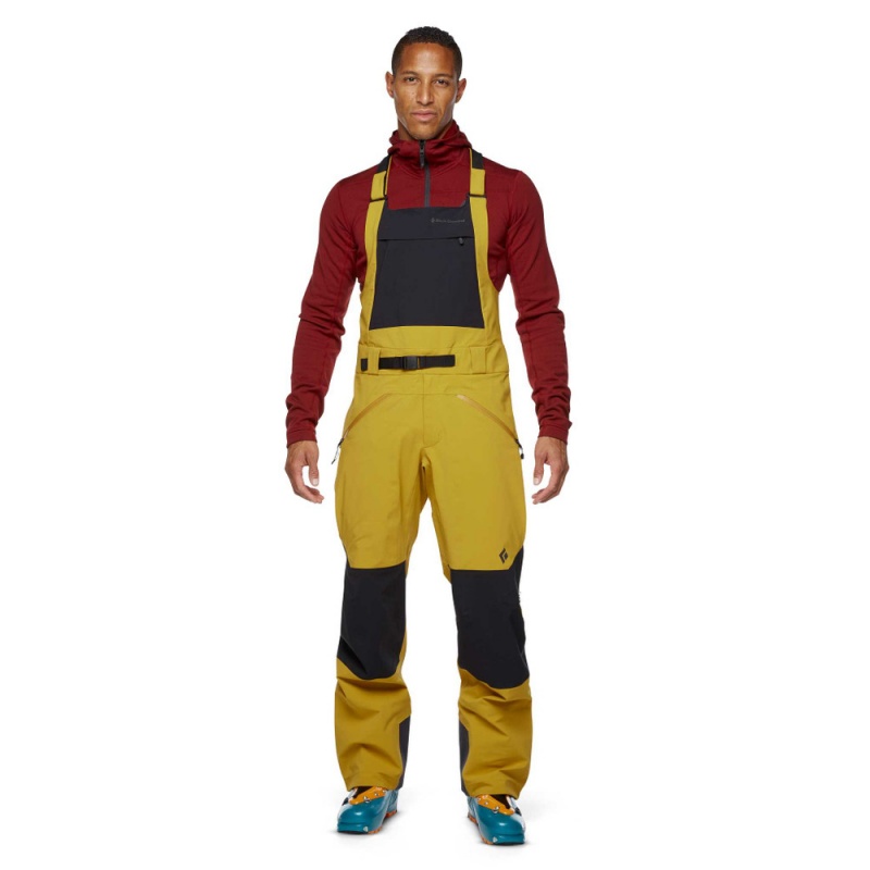 Yellow Men's Black Diamond Recon Stretch Bib Pants | EV053949