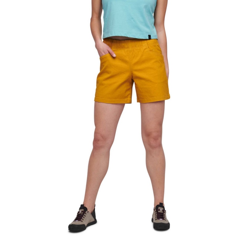 Yellow Women's Black Diamond Dirt Bag Shorts | LP854153